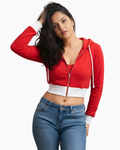 Melifloz Crop Top Sweatshirt – Red Hot Zip