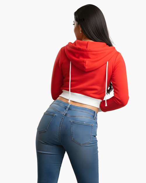Melifloz Crop Top Sweatshirt – Red Hot Zip