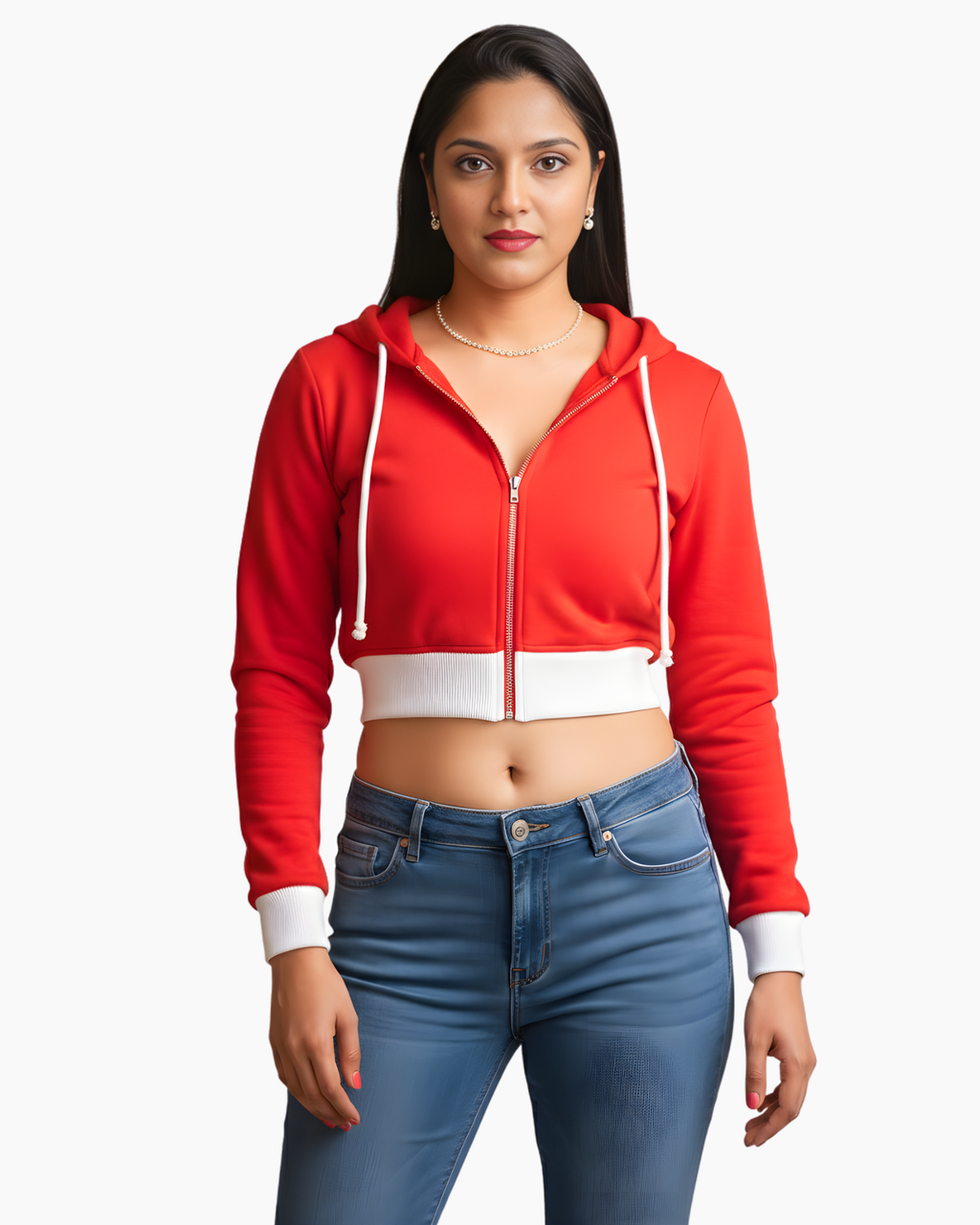 Melifloz Crop Top Sweatshirt – Red Hot Zip