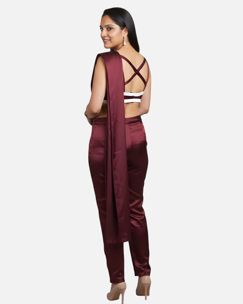 Melifloz Satin Bralette Saree