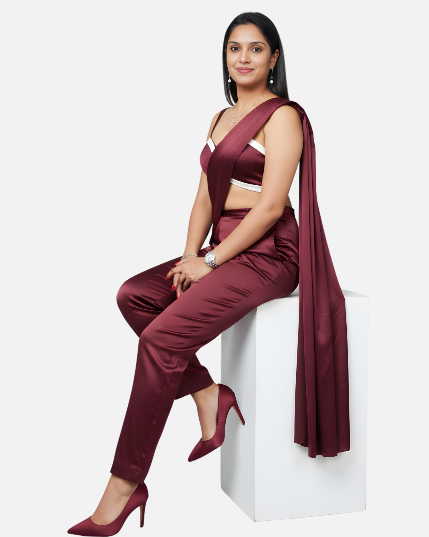 Melifloz Satin Bralette Saree