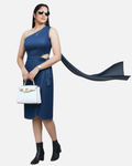 One-Shoulder Denim Air-Drape Dress