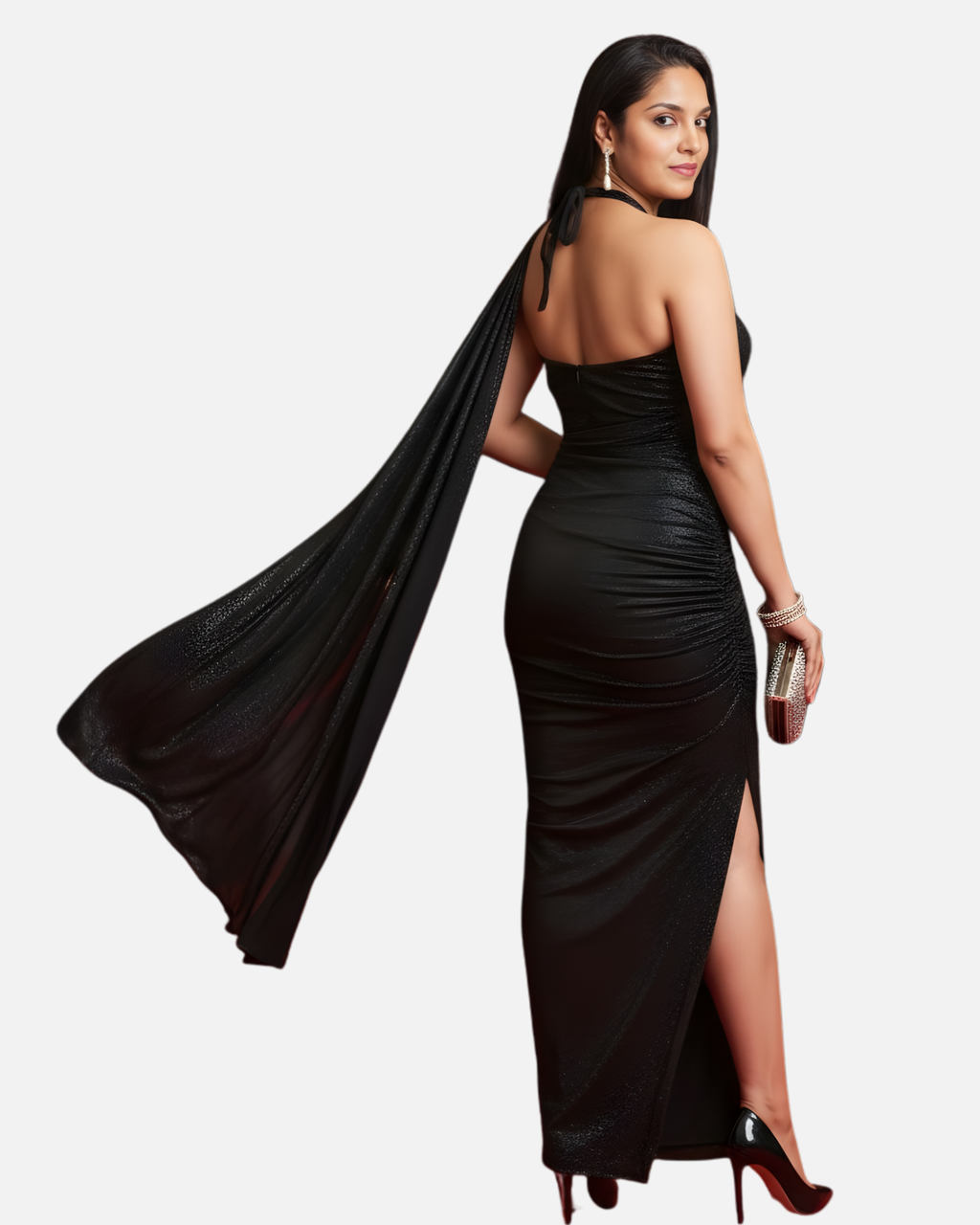 Melifloz Halter Neck Bodycon Saree