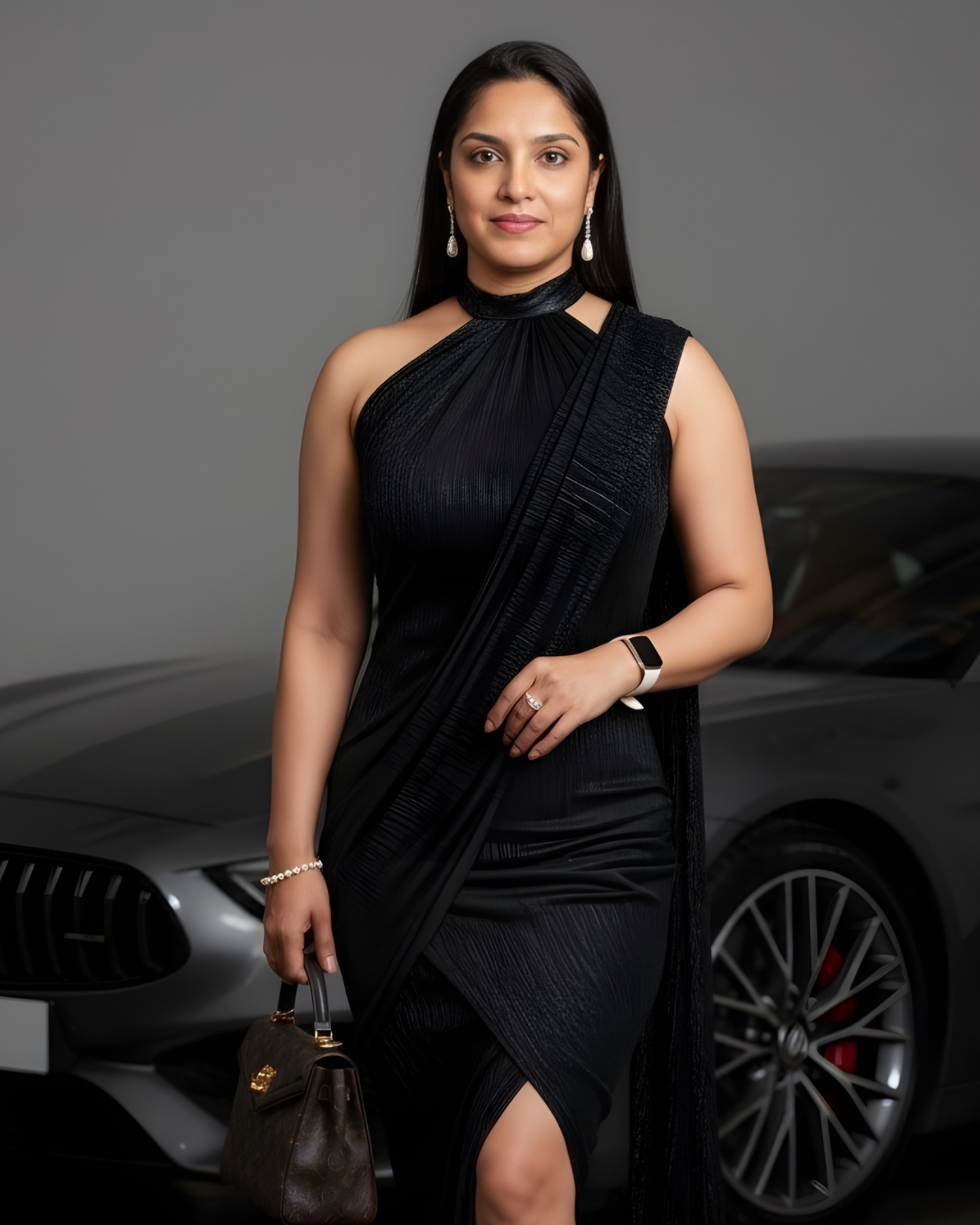 Melifloz Halter Neck Bodycon Saree